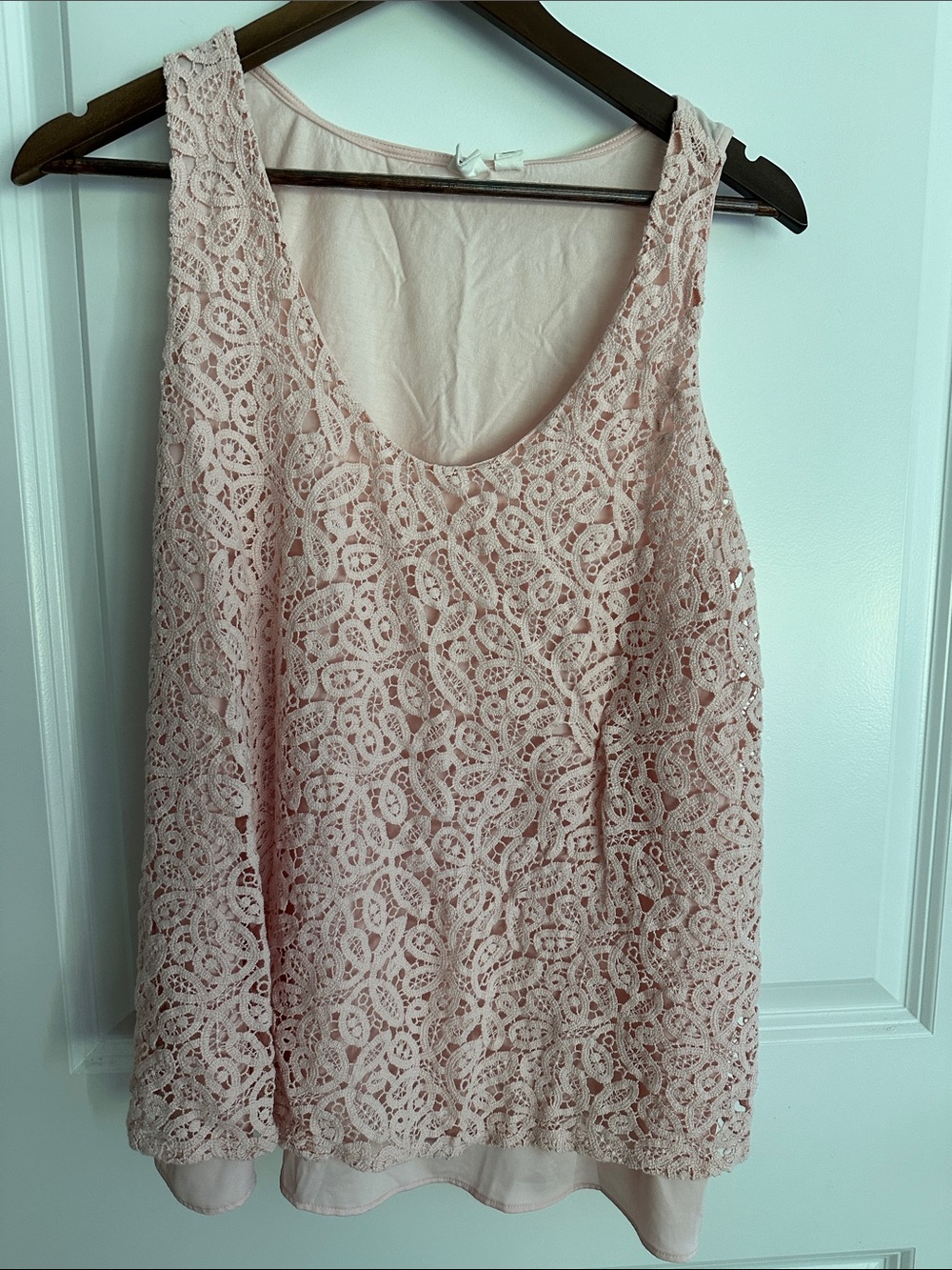 GAP Light Blush Lace Tank Top
